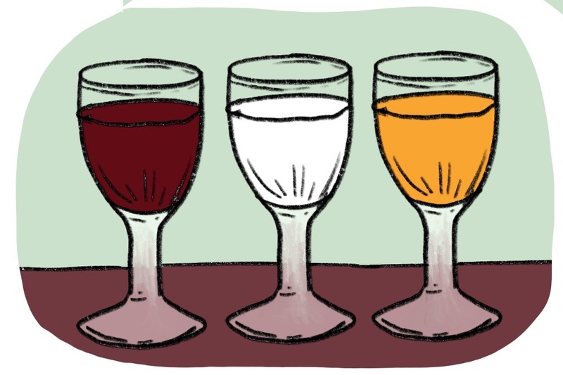 Illustration of the grooms' offering to the gods, red wine, milk, honey