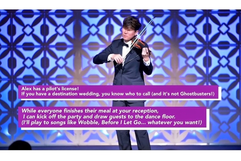 Electric violin Alex Ahn for wedding parties performed at ATL wedding expo