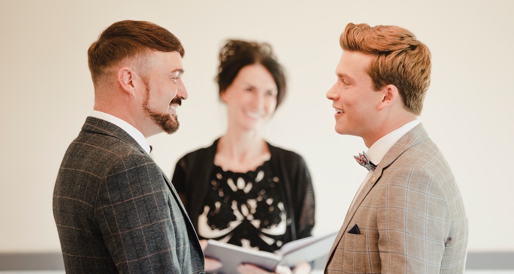 Gay couple officiant