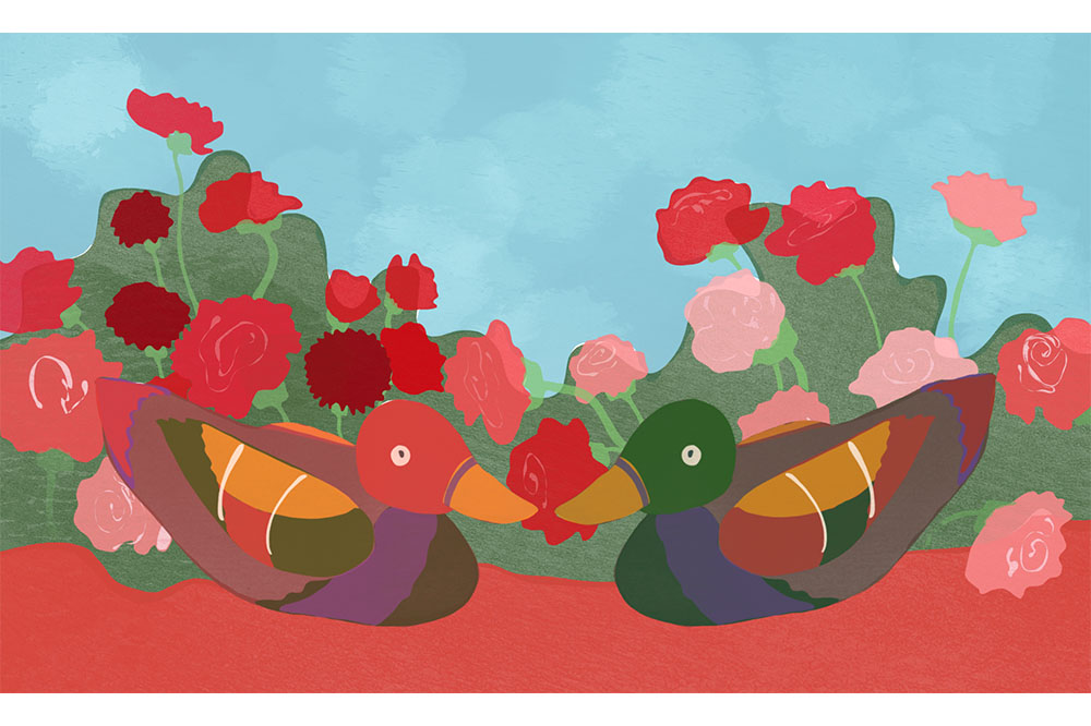 Colorful Korean ducks: wedding decor meets keepsake with these cheerful symbolic 'lovebirds' (Illustration by Jessica Levey)