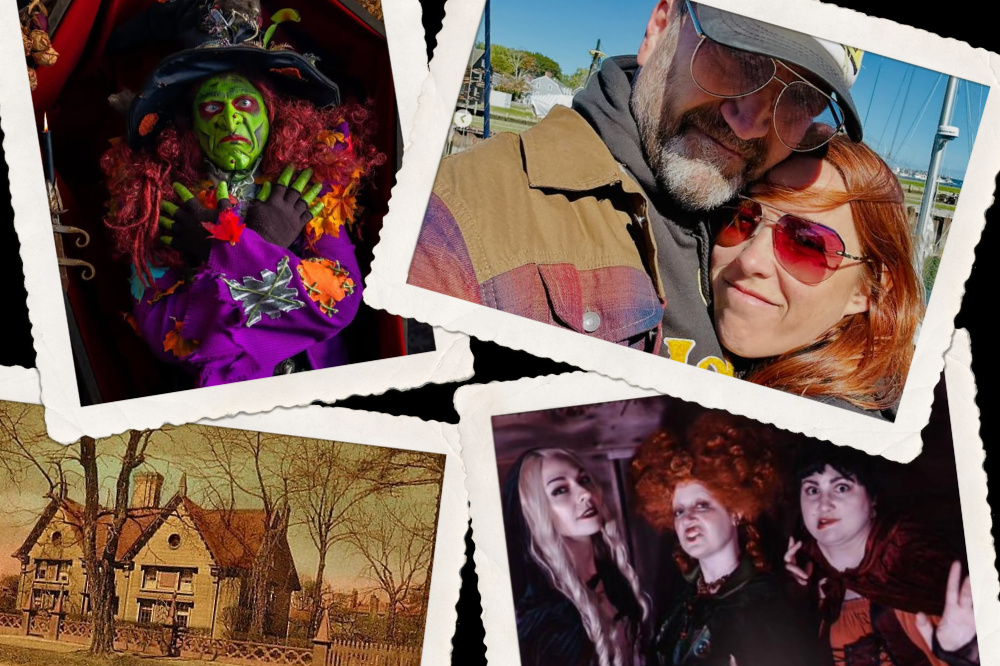 Collage of photos, BORAH, Larry and Vero Bagby, The Sanderson Sisters, Pickering House in Salem