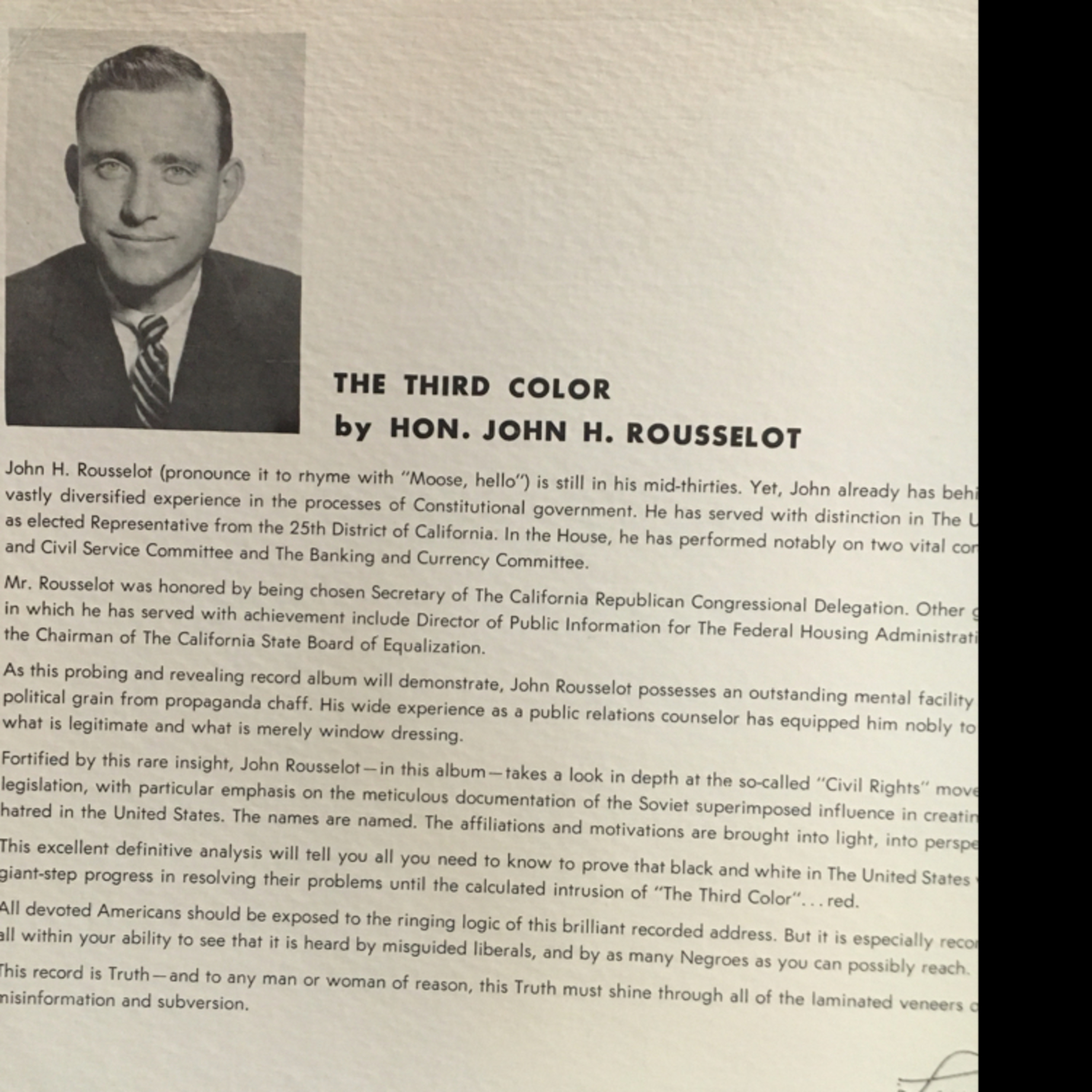 John H. Rousselot - 1964 The Third Color side1