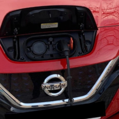 Type 2 or Granny Charging the Nissan Leaf near Barcelona Type 2 or Granny Charging the Nissan Leaf near Barcelona