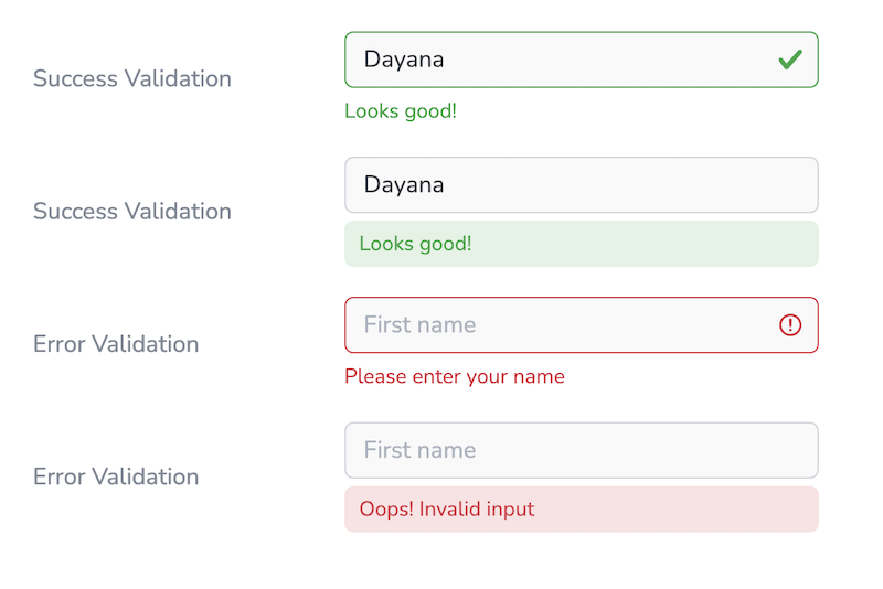 input forms validations