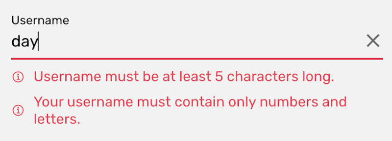 input forms validations