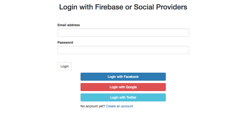 Login with Firebase or Social Providers