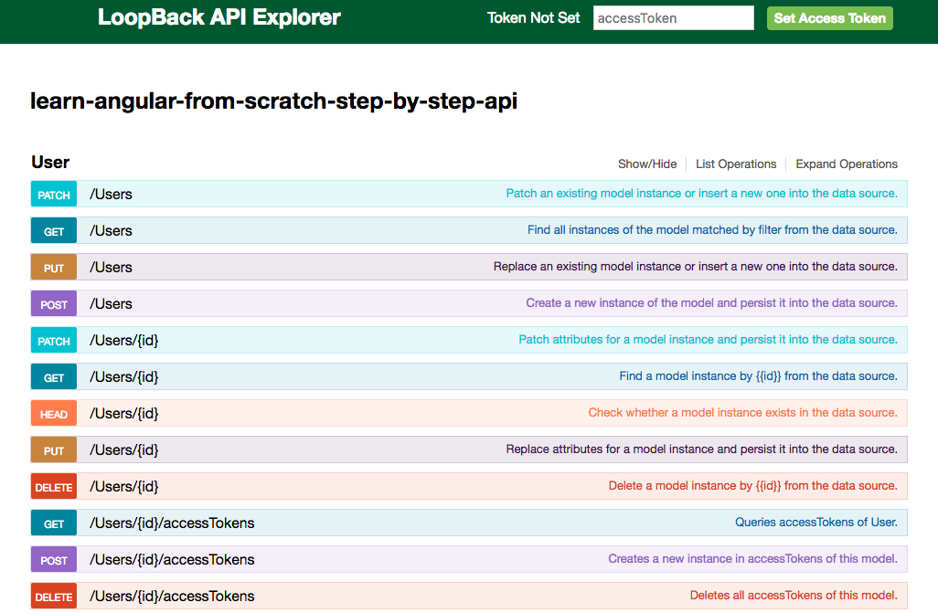 Loopback api explorer new project