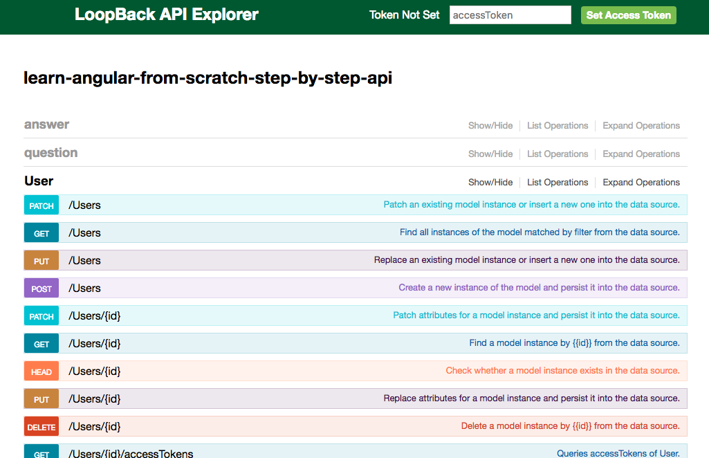 Loopback api explorer qa project