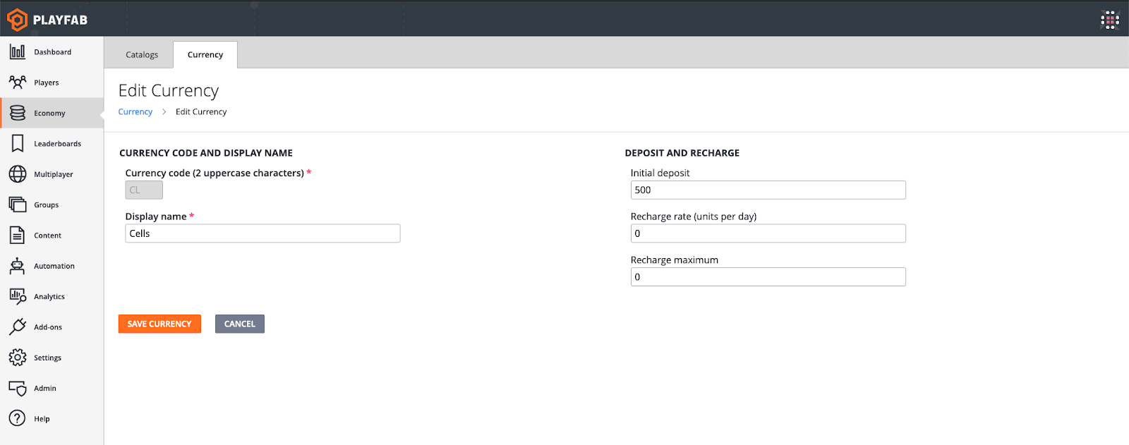 Virtual currency in PlayFab Virtual currency in PlayFab