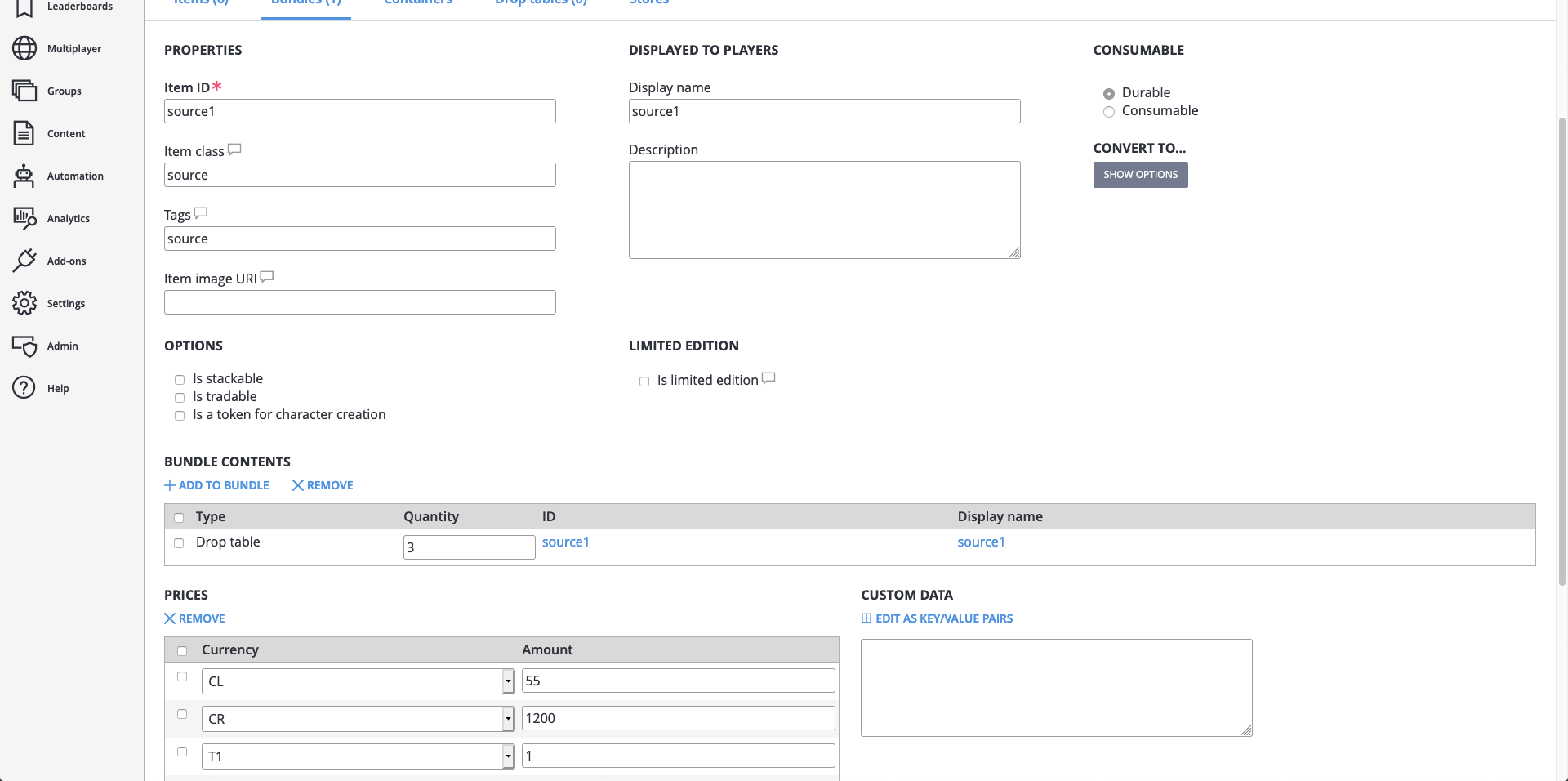 Including a drop table in a bundle Including a drop table in a bundle