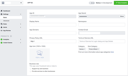 Facebook Developers site Facebook Developers site
