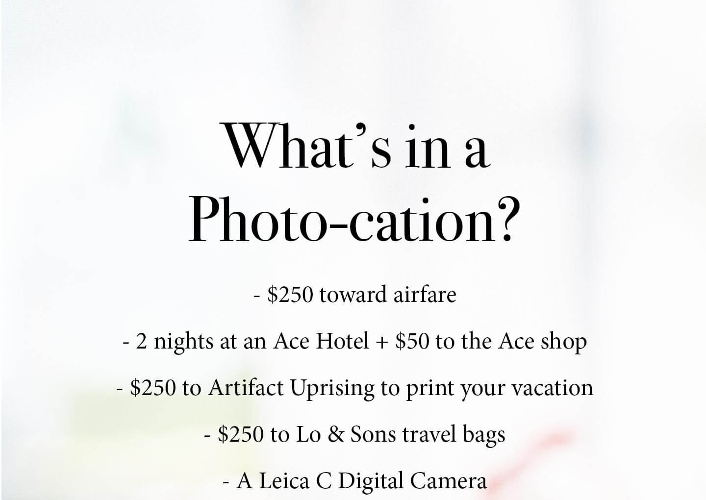 Win a Photocation from Artifact Uprising