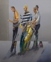 Figures with Yellow NYC by Artist Daniel Ochoa