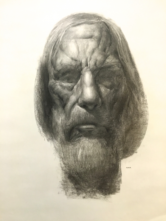 Old Man Drawing Study by Artist Daniel Ochoa