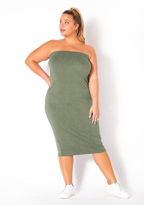 Bellatrix Plus Size Tube Fit Bodycon Midi Dress