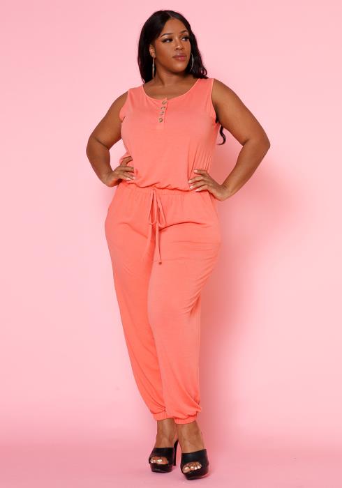 Plus Size Lounge Sleeveless Jumpsuit 