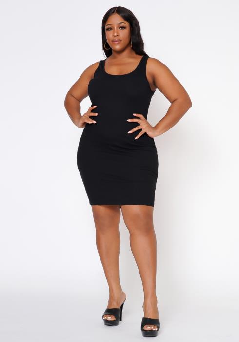 Plus Size Basic Tank Midi Dress