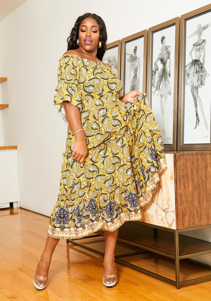 plus size paisley maxi dress
