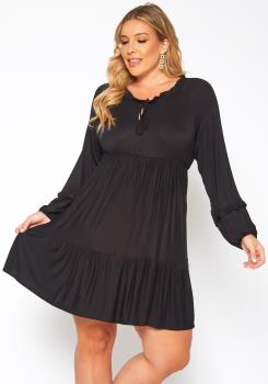 plus size fit and flare mini dress