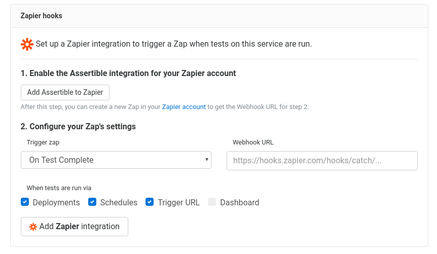 Assertible Zapier Integration