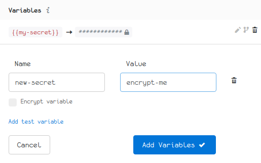 Variable encryption form