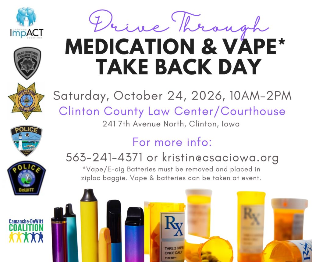 Drive-Through Medication and Vape Take Back Event on Saturday