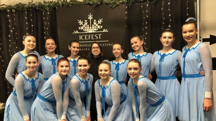 The High River Dreamers pre-novice synchronized skaters