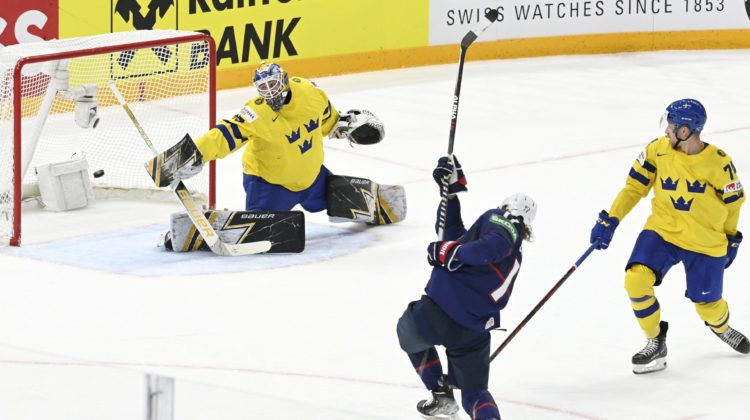 US beats Sweden in overtime at hockey worlds, Canada loses