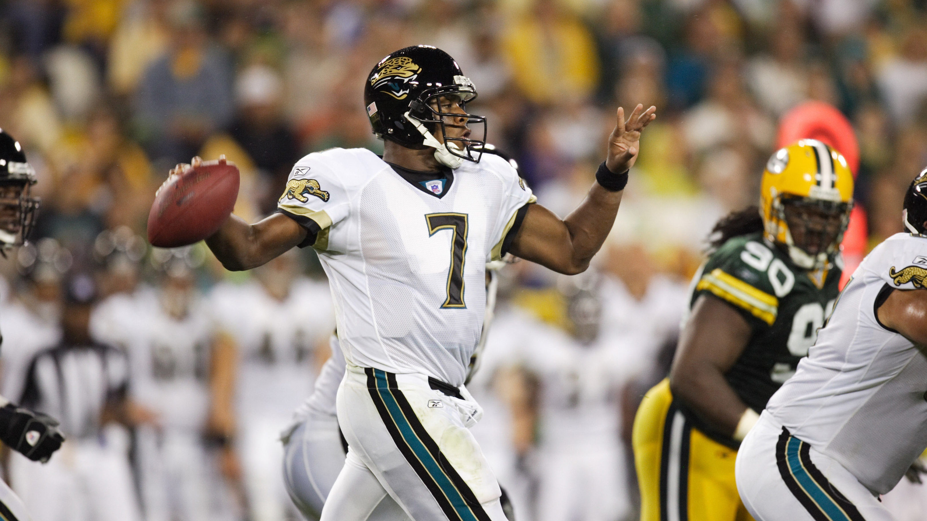 Byron Leftwich playing for the Jacksonville Jaguars.