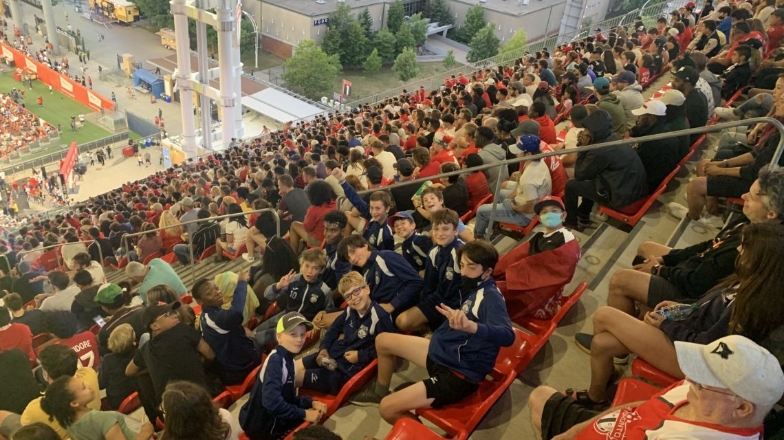 Kingston United Soccer Club attends match between Toronto FC and San Jose