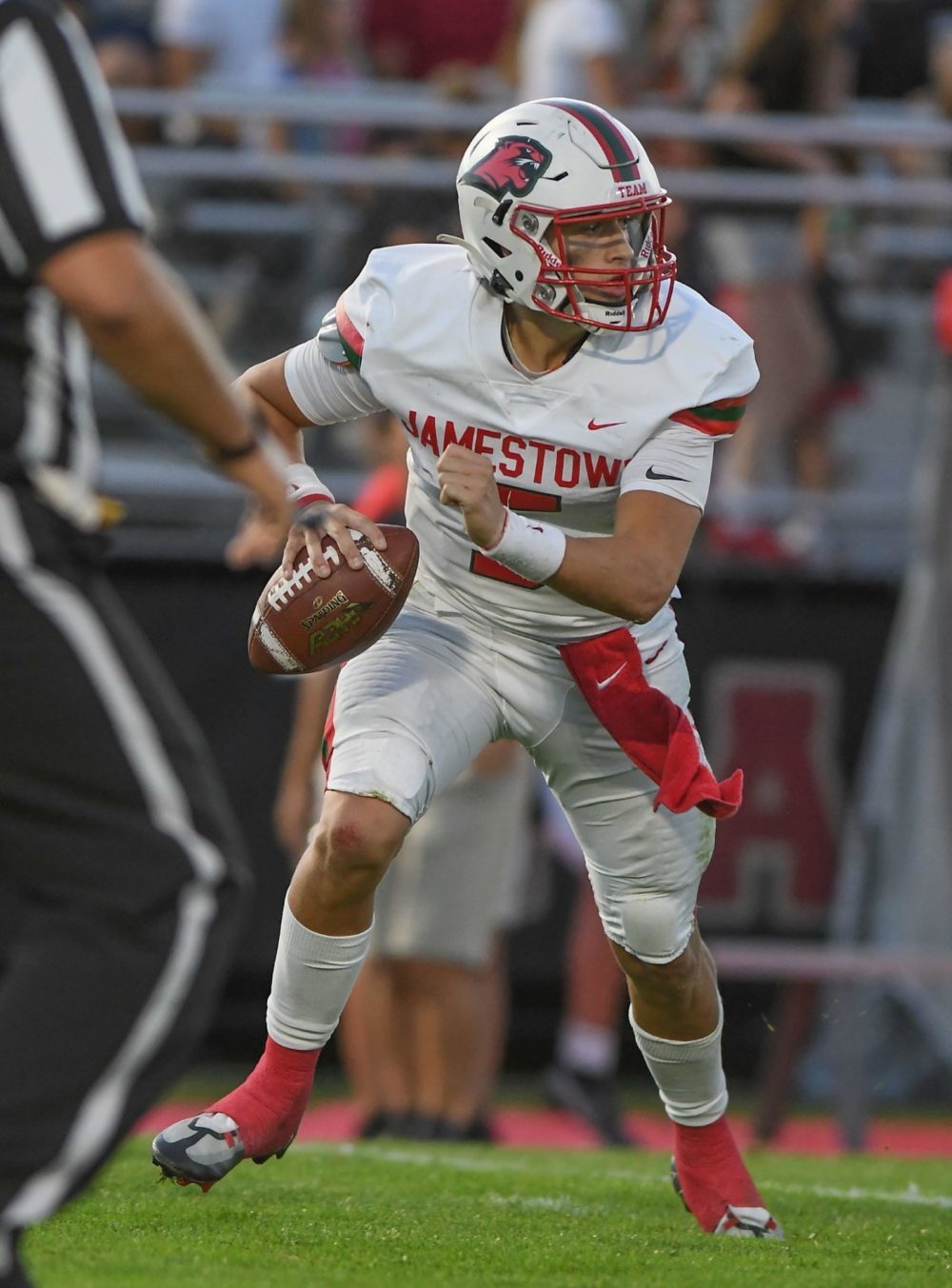 Trey Drake in action for the Jamestown Red Raiders.