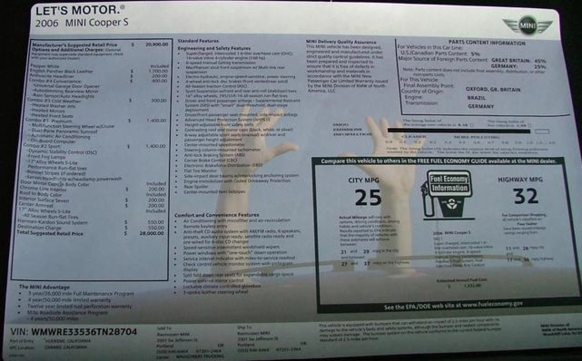 2006 MINI Cooper S Base