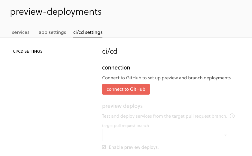 Captura de pantalla de conectar GitHub