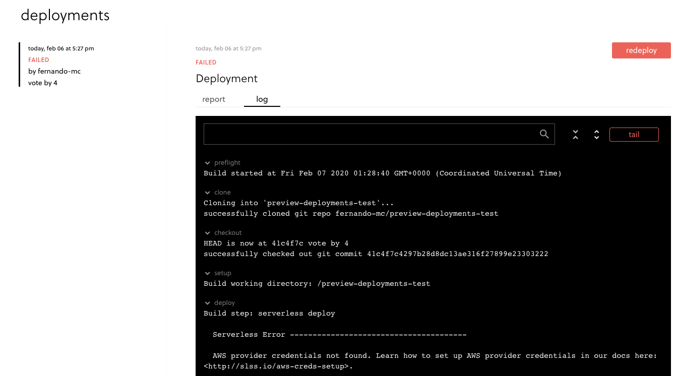 Captura de pantalla de un registro de compilación fallido en Framework Pro