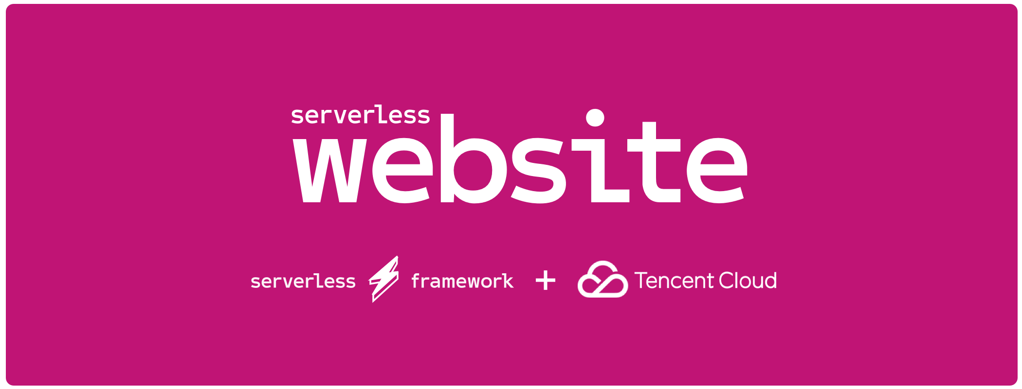 Serverless Website component graphic with Tencent Cloud and Serverless logos