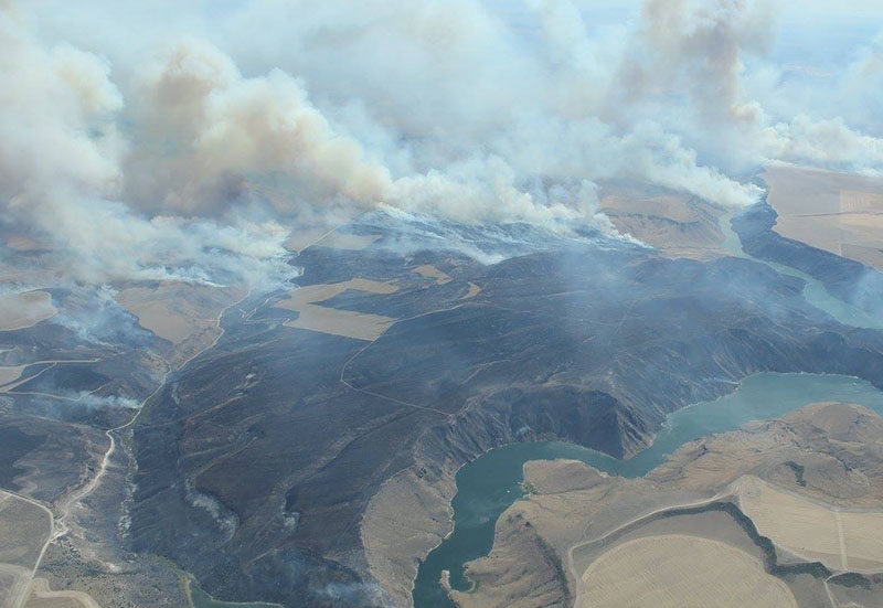 fire ririe reservoir