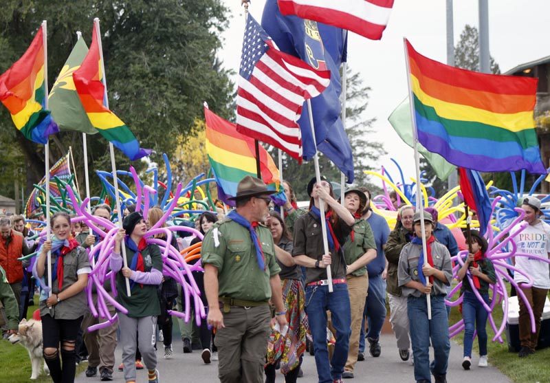 Idaho Fall Pride parade flags