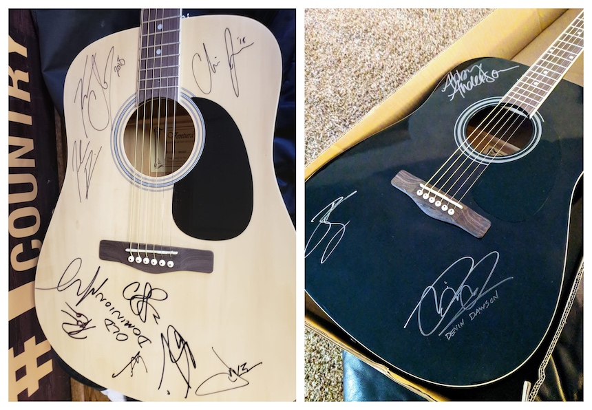 Own a guitar signed by famous country artists and help local charities
