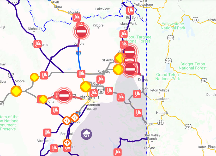Idaho Road Condition Map 5 Eastern Idaho Highways Remain Closed Due To Winter Weather - East Idaho  News