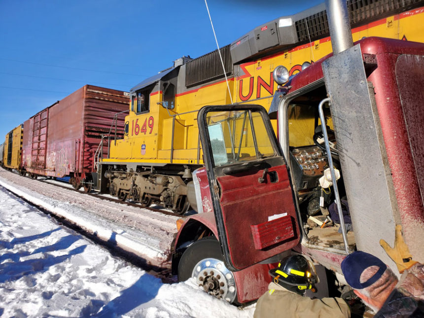 UPDATE Truck driver injured following trainsemi collision in Roberts