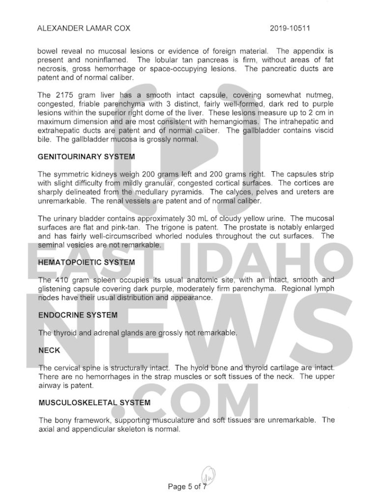 READ The medical examiner and toxicology reports on Alex Cox East