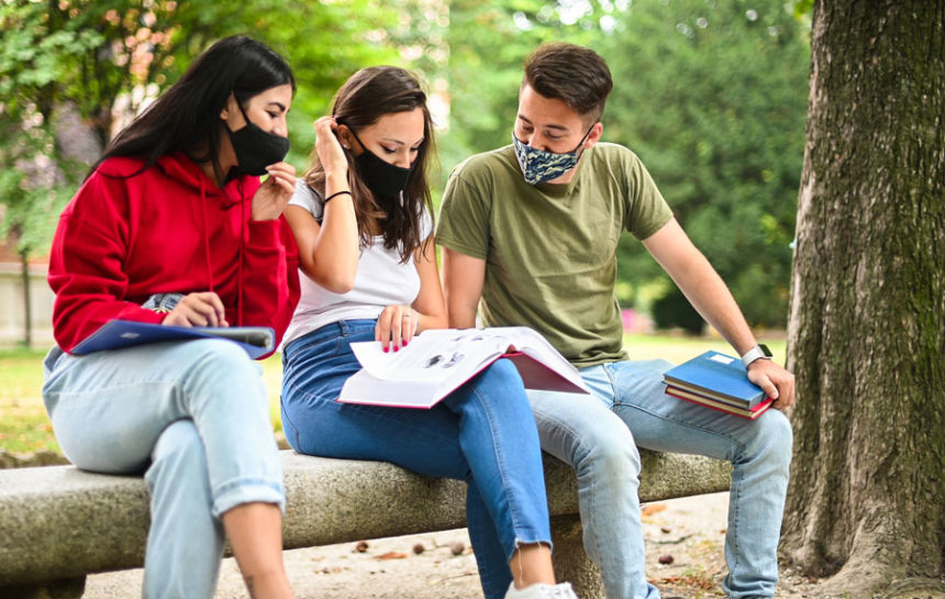 students wearing masks