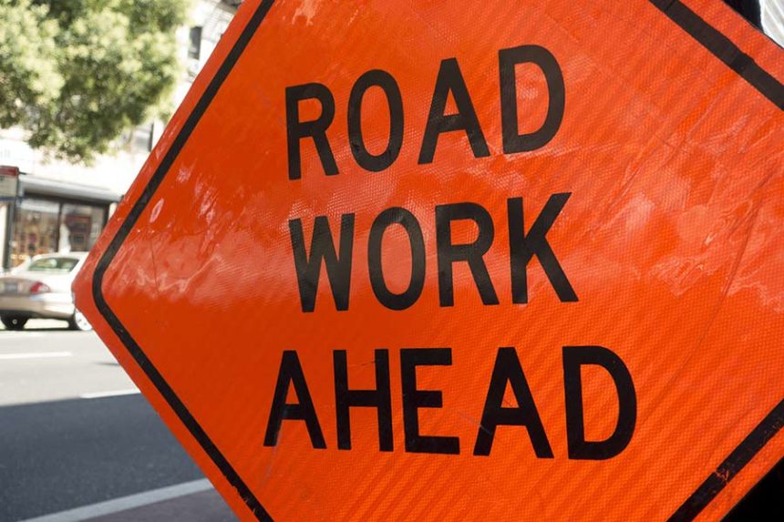 road work ahead sign