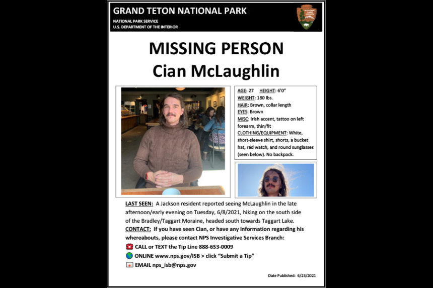Missing person poster for Cian McLaughlin