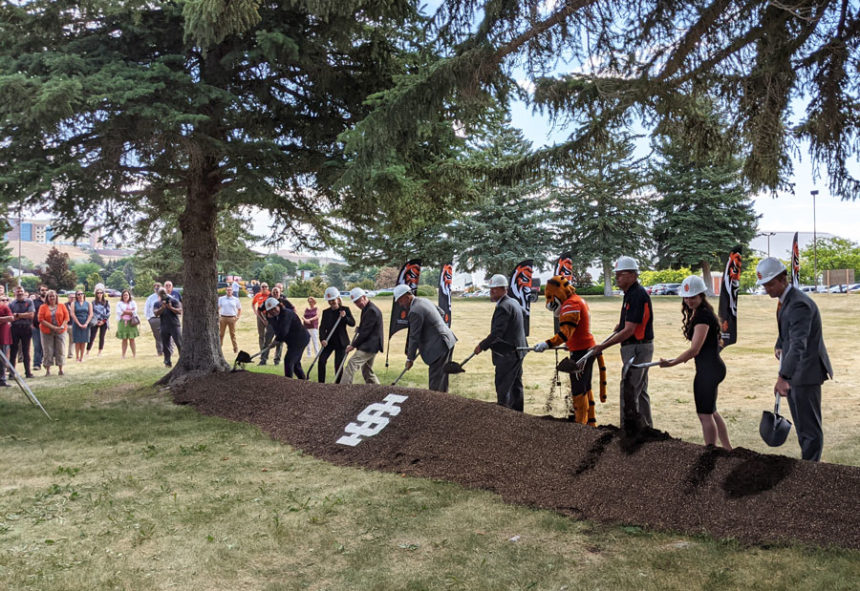 Dignitaries break ground on the ICCU ISU Alumni Center