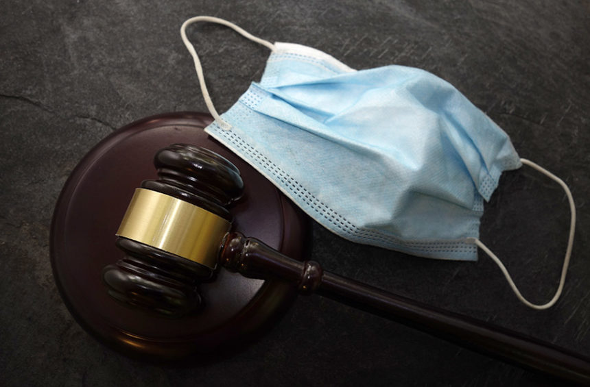 gavel with mask
