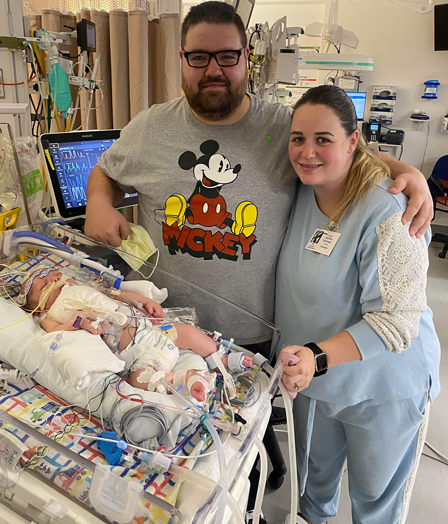 baby and parents