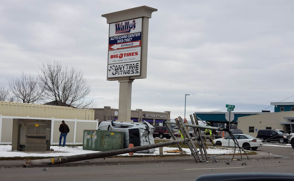 Rollover crash causes power outage in Ammon; separate outage in Idaho