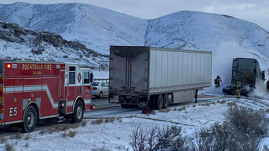 UPDATE Driver calls to report flames coming from semitruck in I15