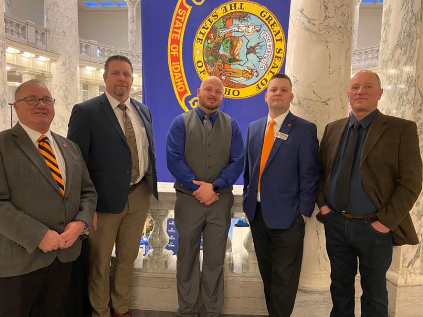 (From left) Bannock County Commissioners Ernie Moser and Jeff Hough, Bannock County Coroner Torey Danner, commissioner Terrel Tovey and Bannock County Prosecutor Steven Herzog